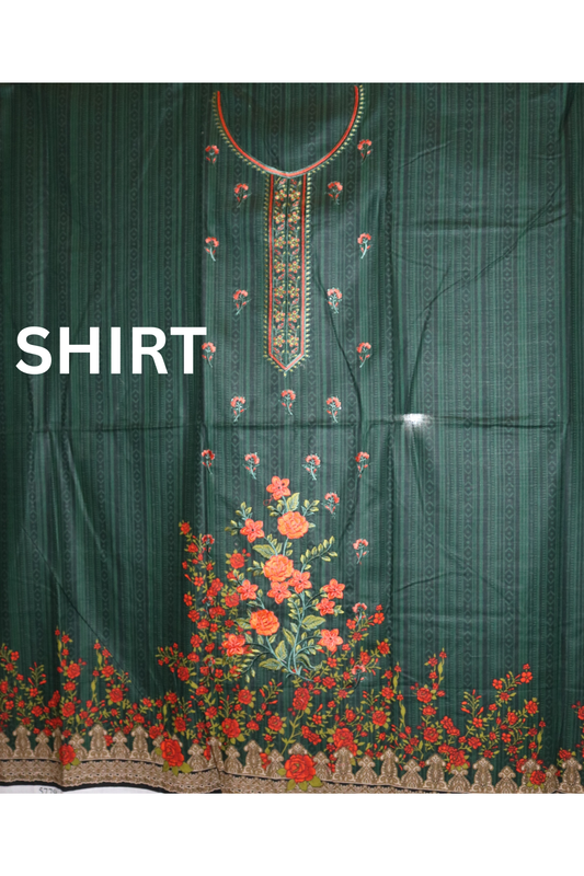 3 piece embroidered khaddar suit unstitched