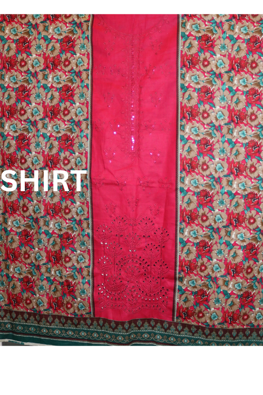 3 piece embroidered khaddar suit unstitched