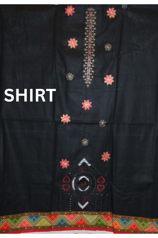 3 piece embroidered khaddar suit unstitched