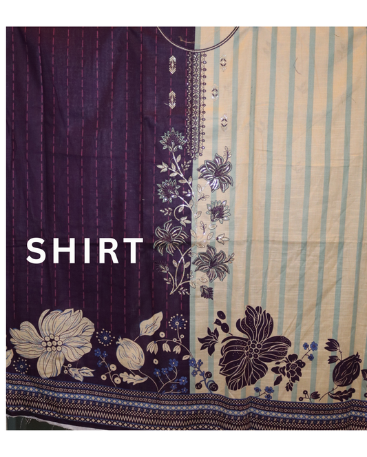 3 piece embroidered khaddar suit unstitched