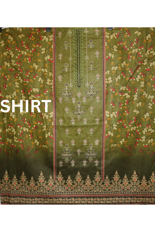 3 piece embroidered khaddar suit unstitched