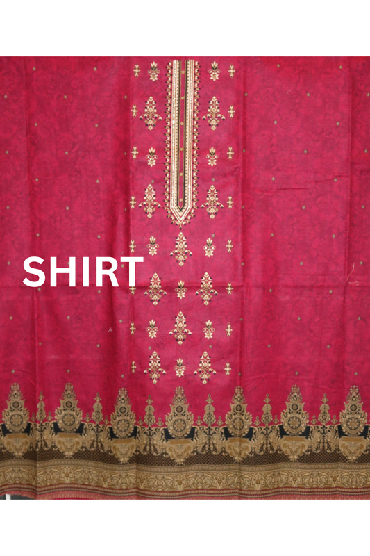 3 piece embroidered khaddar suit unstitched