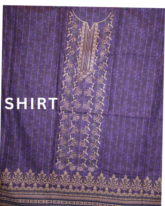 3 piece embroidered khaddar suit unstitched